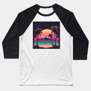 Retro sunset with palm trees Baseball T-Shirt